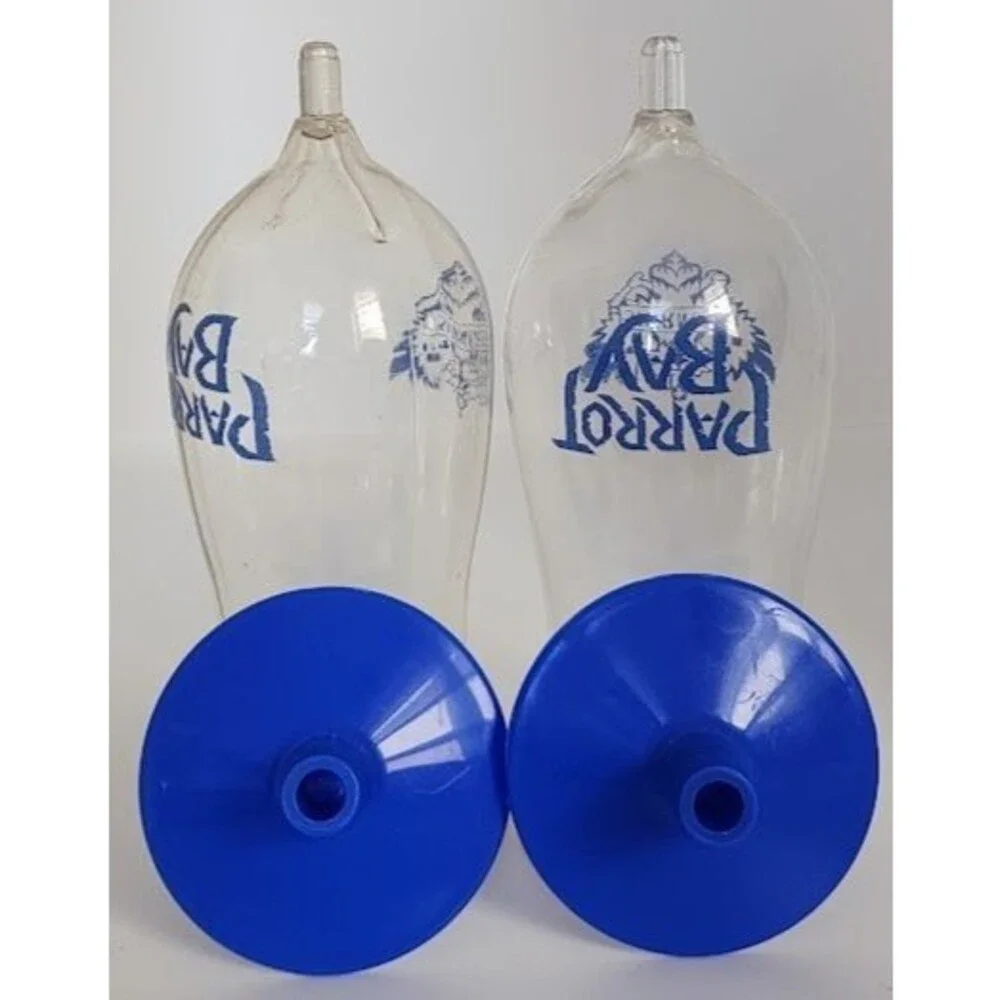 Smirnoff Parrot Bay Plastic Cocktail Cups Pair 2 Piece Set Blue Party Wine Bar